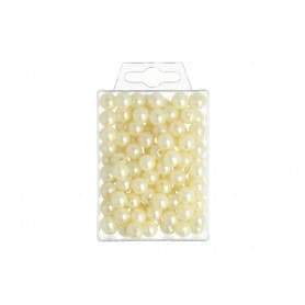120 perles en plastiques ivoires Karzo - Grossiste fleuriste