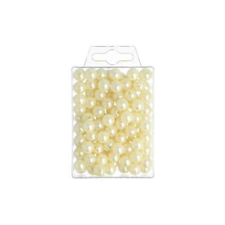 120 perles en plastiques ivoires Karzo - Grossiste fleuriste