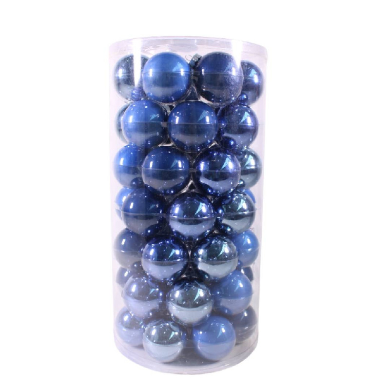 Paquet de 49 boules en verre D. 6cm 2 couleurs - Lapony - Décoration - Grossiste