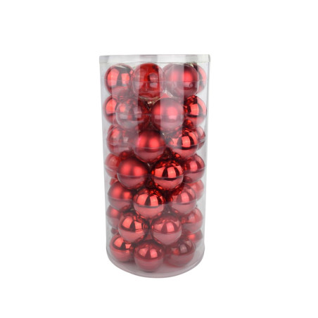 Paquet de 49 boules en verre D. 6cm 2 couleurs - Lapony - Décoration - Grossiste