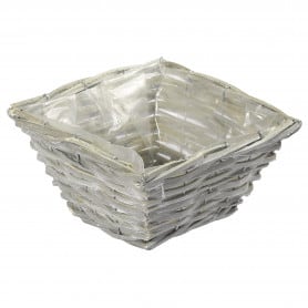 Panier carré vannerie gris Souvenir - grossiste fleuriste