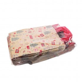 Paquet de 50 sacs en kraft décoré 2 tailles - Noella - Emballage - Grossiste