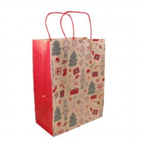 Paquet de 50 sacs en kraft décoré 2 tailles - Noella - Emballage - Grossiste