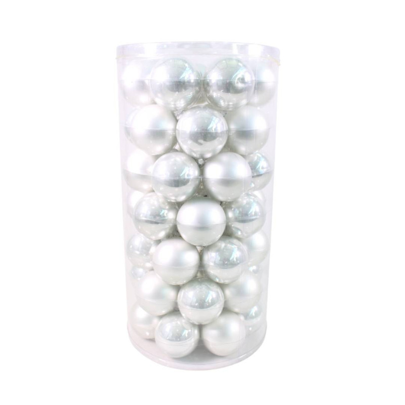 Paquet de 49 boules en verre D. 6cm 2 couleurs - Lapony - Décoration - Grossiste