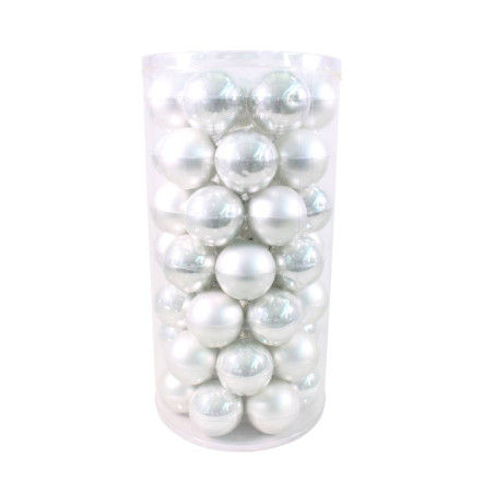 Paquet de 49 boules en verre D. 6cm 2 couleurs - Lapony - Décoration - Grossiste