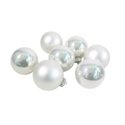 Paquet de 49 boules en verre D. 6cm 2 couleurs - Lapony - Décoration - Grossiste