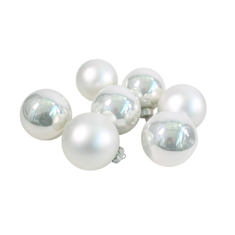 Paquet de 49 boules en verre D. 6cm 2 couleurs - Lapony - Décoration - Grossiste