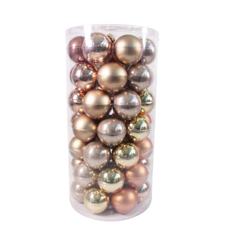 Paquet de 49 boules en verre D. 6cm 2 couleurs - Lapony - Décoration - Grossiste