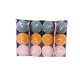 Paquet de 12 bougies cylindre (assortiment 3 couleurs) - Grossiste