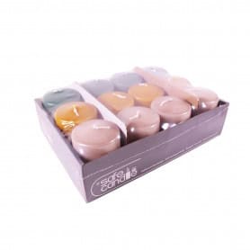 Paquet de 12 bougies cylindre (assortiment 3 couleurs) - Grossiste