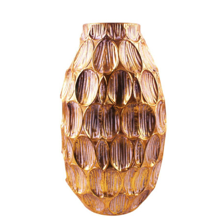 Vase en métal martelé H. 45.5cm - Lumière d'or