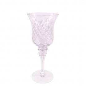 Vase en verre sur pied 2 tailles - Torsade - Verrerie - Grossiste