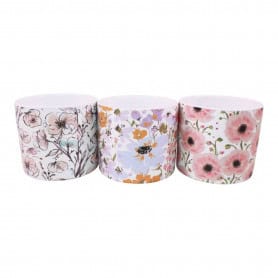 Cache-pot motif floral (assortiment 3 motifs) - Kevad - Contenants - Grossiste