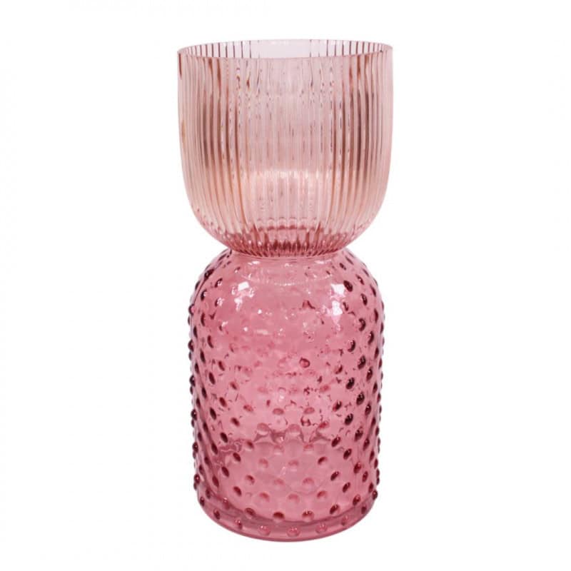 Vase en verre bicolore texturé - Rayon - Verrerie - Grossiste Vase en verre bicolore texturé - Rayon - Verrerie - Grossiste