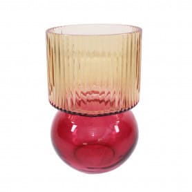 Vase en verre bicolore base boule - Harmonie - Verrerie - Grossiste