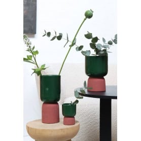 Cache-pot Vert/Terra 2 tailles - Dublo - Contenants - Grossiste