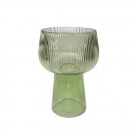 Vase en verre strié 2 tailles - Rayonnant - Verrerie - Grossiste