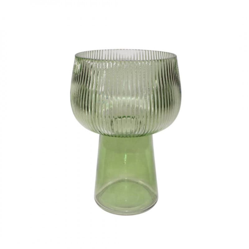 Vase en verre strié 2 tailles - Rayonnant - Verrerie - Grossiste Vase en verre strié 2 tailles - Rayonnant - Verrerie - Grossiste