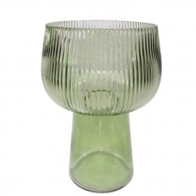 Vase en verre strié 2 tailles - Rayonnant - Verrerie - Grossiste