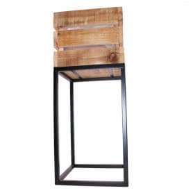Cache-pot bois sur pied métal 2 tailles - Foliage - Grossiste