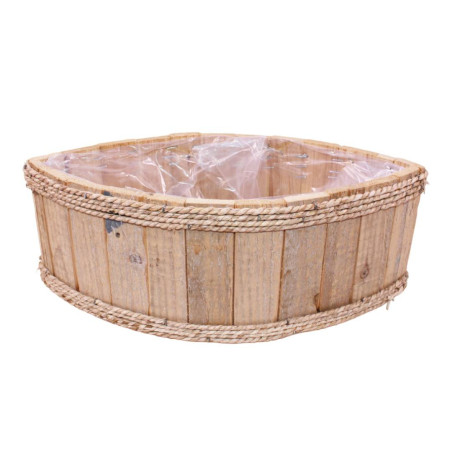 Cache-pot en bois et corde 3 formes - Aube - Contenant - Grossiste