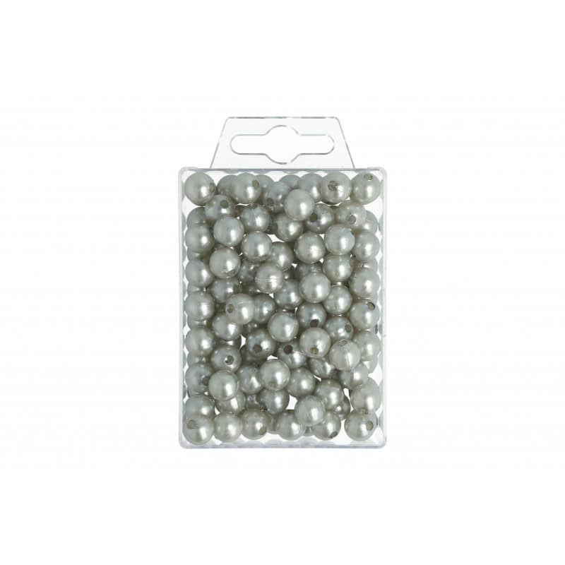 Boite de 120 perles D. 10mm argent - grossiste fleuriste accessoires