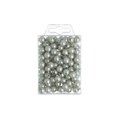 Boite de 120 perles D. 10mm argent - grossiste fleuriste accessoires