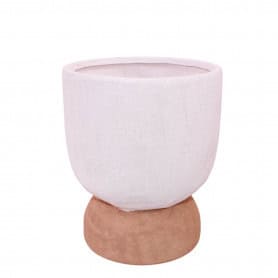 Cache-pot bicolore en terre cuite 2 tailles - Bradia - Contenant grossiste