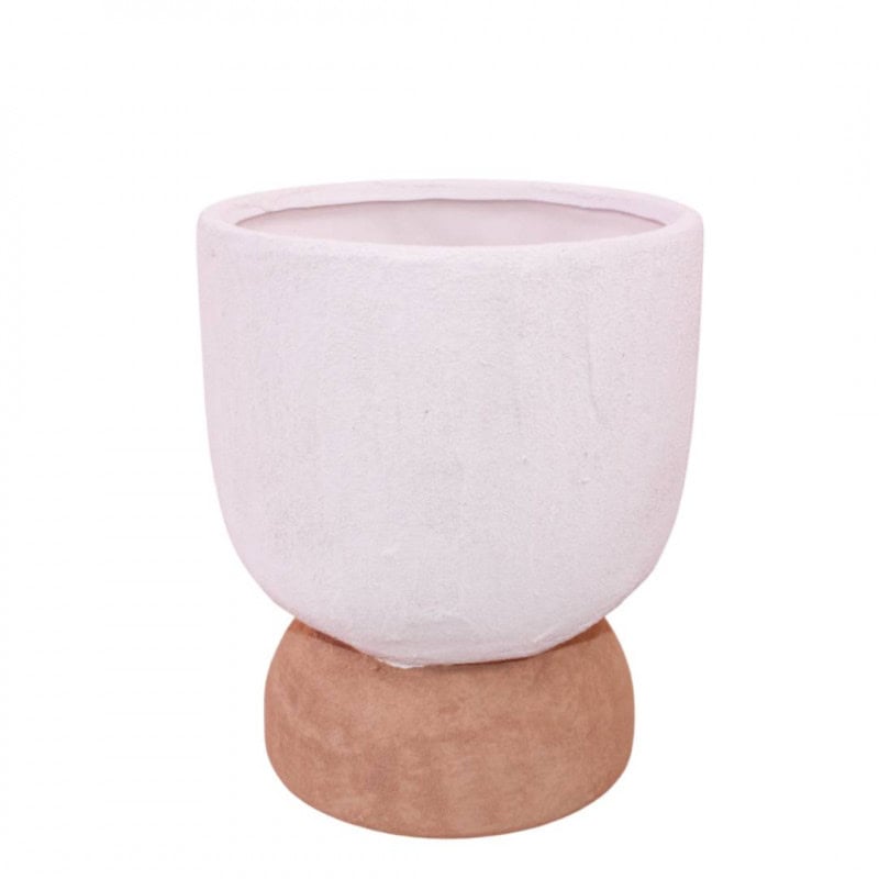 Cache-pot bicolore en terre cuite 2 tailles - Bradia - Contenant grossiste Cache-pot bicolore en terre cuite 2 tailles - Bradia - Contenant grossiste