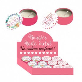 Bougie parfumée dans boite métal (assortiment 2 modèles) - Panjo - Grossiste