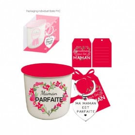 Mug avec porte clé - Maman parfaite - Décoration - Cadeaux - Grossiste