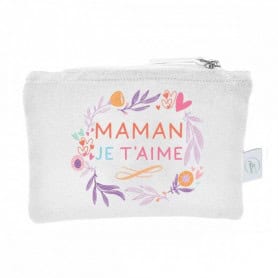 Pochette "maman je t'aime" - Floral - Cadeaux - Grossiste