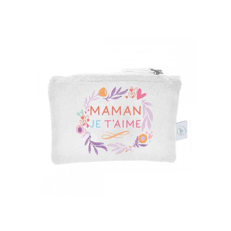 Pochette "maman je t'aime" - Floral - Cadeaux - Grossiste Pochette "maman je t'aime" - Floral - Cadeaux - Grossiste