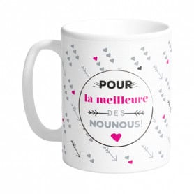 Mug "la meilleure des nounous" - Cupidon - Cadeaux - Grossiste