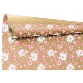 Rouleau de kraft imprimé 0.80x40M - Liselle - Emballage grossiste fleuriste