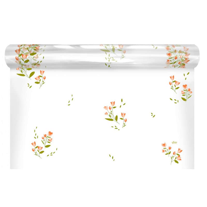Rouleau de polypro imprimé 35µ 2 tailles 3 couleurs - Léandre - Emballage grossiste fleuriste