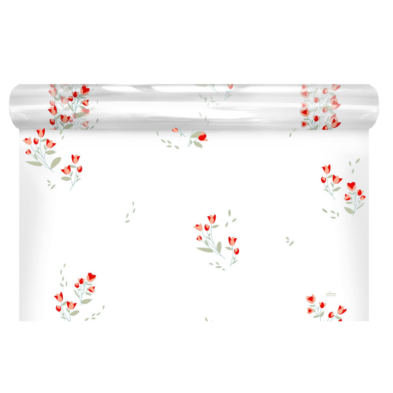Rouleau de polypro imprimé 35µ 2 tailles 3 couleurs - Léandre - Emballage grossiste fleuriste