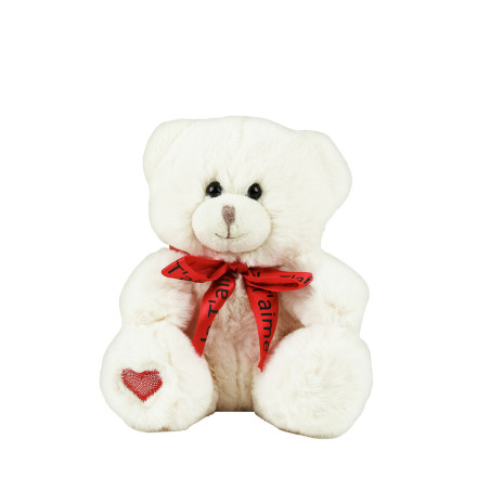 Ours cœur brodé "je t'aime" 15cm - Amour - Décoration - Grossiste