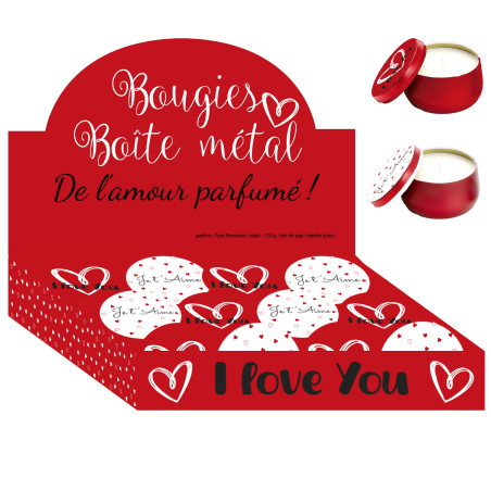 Bougie parfumée dans boite en métal (assortiment 2 modèles) - Like - Cadeau grossiste