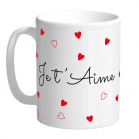 Mug cœur "je t'aime" - Coup de foudre - Contenants Grossiste