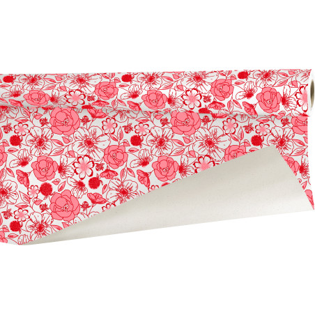 Rouleau de papier betterave imprimé 0.80x40M - Perla - Emballage grossiste fleuriste