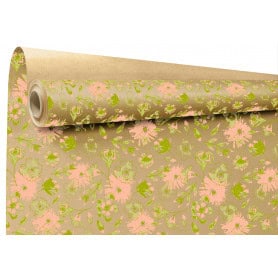 Rouleau de kraft imprimé 0.80x40M - Liselle - Emballage grossiste fleuriste