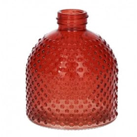 Vase rouge en verre D. 7.5cm x H. 9cm - Caro - Contenants - Grossiste fleuriste