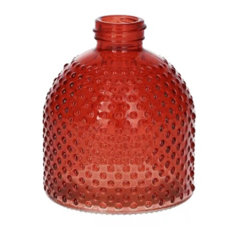 Vase rouge en verre D. 7.5cm x H. 9cm - Caro - Contenants - Grossiste fleuriste