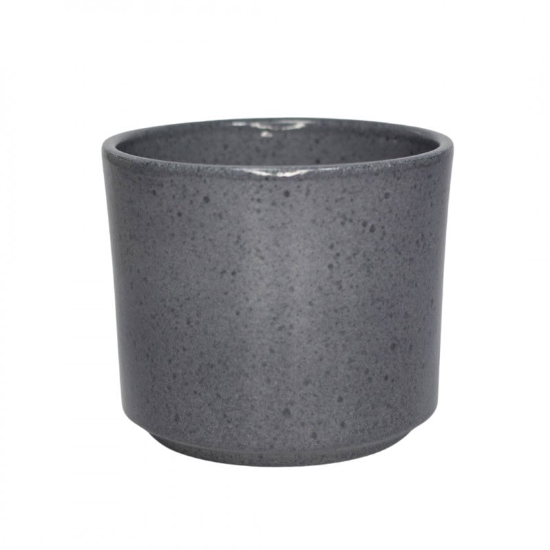 Cache-pot cylindre gris effet émaillé plusieurs tailles - Canberra - Contenants - Grossiste fleuriste