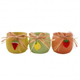 Photophore fruit (assortiment 3 couleurs) - Sorbet - Grossiste décoration