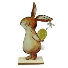 Lapin en bois sur socle - Kiri - Grossiste décoration