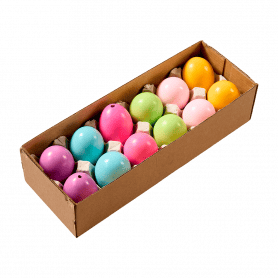 Boite de 12 œufs de canard (assortiment 6 couleurs) - Amagi - Grossiste decoration