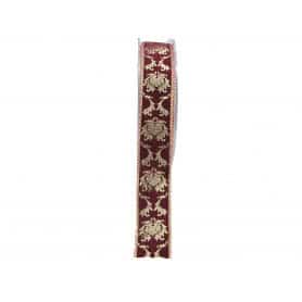 Ruban Barock 20m x 25 mm - rouge - grossiste noël