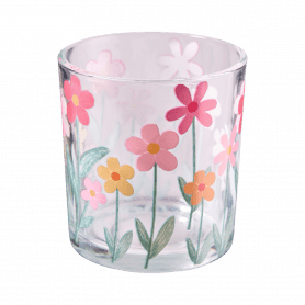 Photophore floral en verre - Jardinet - Grossiste décoration